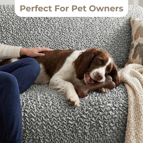 Vista 9 de PAULATO BY GA.I.CO. Funda para Silla - Funda para Sillón - Funda para Sillón - Funda de Tela Suave - Protector de Muebles Elegante de Ajuste Ceniza