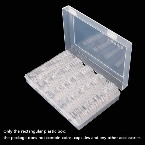Vista 3 de ljhnba 5 ranuras de almacenamiento rectangular de plástico coleccionable, contenedor de almacenamiento apto para 100 piezas de 1.181 in, caja
