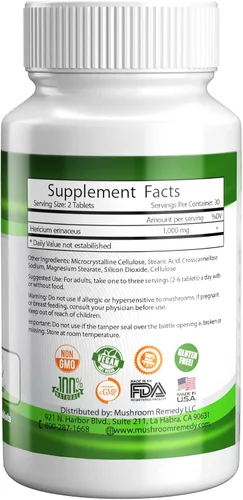 Vista 3 de PRO-Nerve & Brain Suplemento de hierbas totalmente natural para memoria, sistema nervioso, estómago, colon, tracto digestivo, extracto de hongo