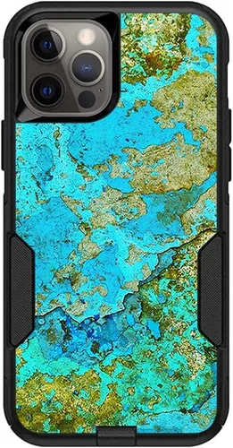 Vista 24 de MightySkins Skin compatible con OtterBox Commuter iPhone 12 y 12 Pro - Mármol ámbar Funda protectora de vinilo duradera y única Fácil de aplicar