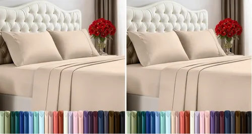 Vista 80 de Utopia Bedding - Juego de sábanas de microfibra cepillada, resistente al encogimiento y a la decoloración, de fácil cuidado, 3 piezas, tamaño Beige