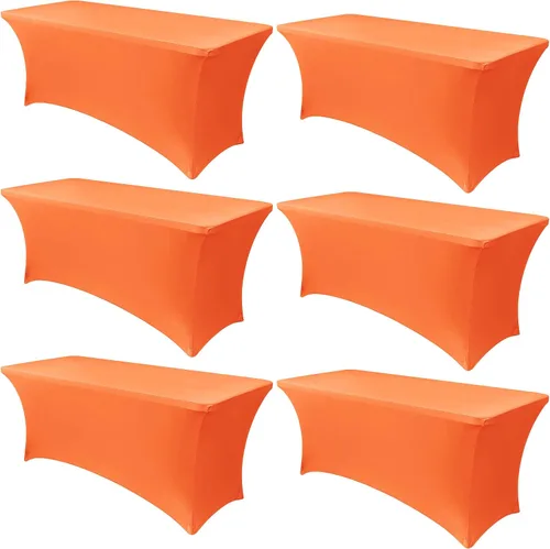 Vista 31 de Obstal Paquete de 6 Fundas de Mesa Elásticas de Spandex para Mesas de 6 Pies - Mantel Rectangular Universal Ajustado de 6 Pies Protector para Bodas