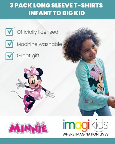 Vista 3 de Disney Minnie Mouse Daisy Duck - Paquete de 3 camisetas para bebés y niños grandes