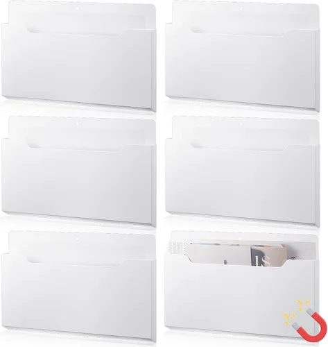 Vista 36 de Fuutreo Organizador magnético de archivos de pared, 6 unidades, soporte magnético para archivos de pared, frigorífico, revistas, papel para cartas