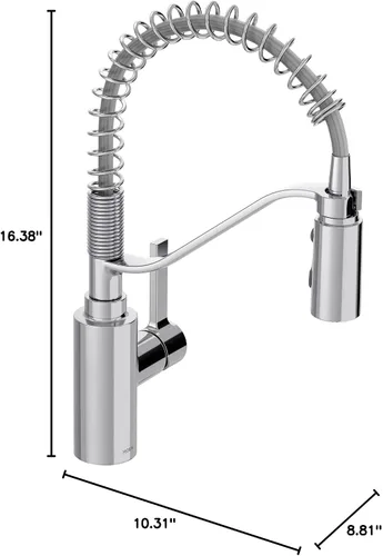 Vista 12 de Moen Genta LX - Grifo de resorte con potenciador de potencia, grifo de cocina moderno con un mango, enjuague previo, fácil instalación, cromo, 5926