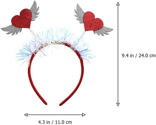 Vista 2 de FRCOLOR 2 diademas para el día de San Valentín, alienígenas, disfraz de alienígena, banda para el cabello, accesorios para el día de San Valentín