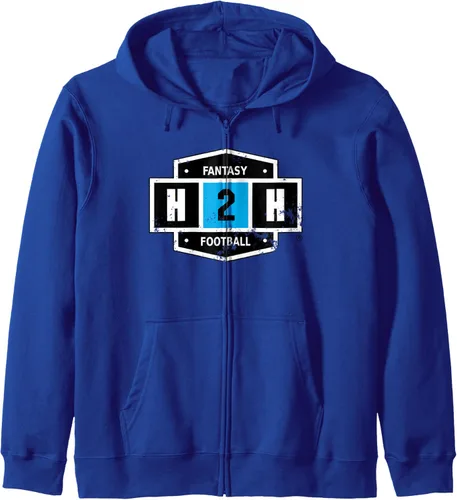 Vista 4 de H2H Fantasy Football - Sudadera con capucha con cremallera, Negro