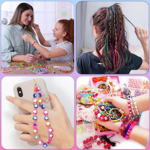 Vista 6 de Tenn Well - Cuerda elástica de 1 mm, 328 pies, arcoíris, cuerda elástica para pulseras, cordón de cuentas para pulseras, collares, fabricación