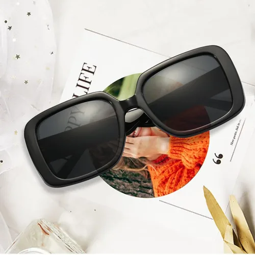 Vista 2 de Outray Gafas de sol de gran tamaño con marco cuadrado para mujer, con protección UV400