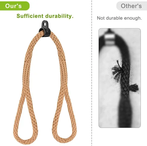 Vista 3 de Kipika Cuerda de tríceps, accesorios para máquina de cable, sistema de polea, cuerda de nailon resistente con extremos de goma suave
