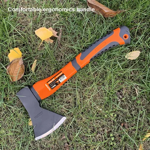 Vista 4 de Edward Tools Hacha de madera – Hacha de campamento pequeña resistente con funda – para dividir madera, leñar – Hoja de acero forjado con mango