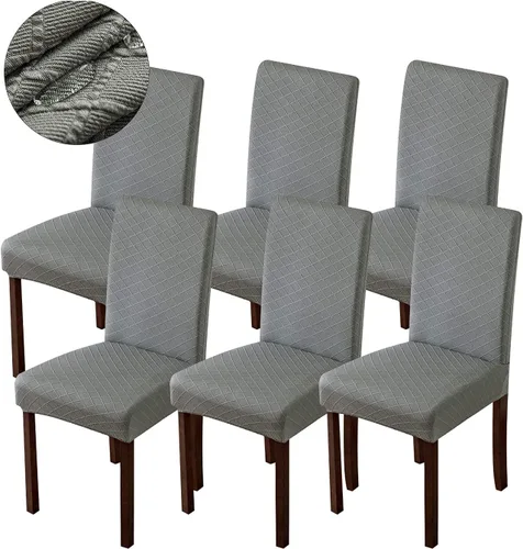 Vista 27 de Genina Fundas impermeables para sillas de comedor, fundas para sillas Parsons de cocina, fundas para sillas Parsons (beige, 2 piezas)