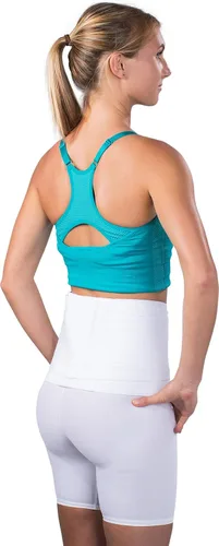 Vista 5 de Saunders S'port All Back Support with White Compression Shorts: Mujer, S (Cintura: 25" - 28")