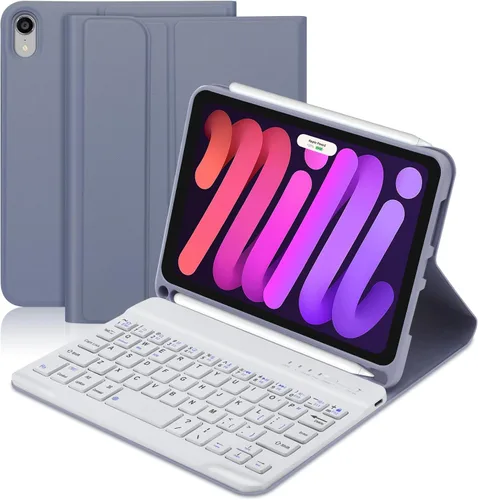 Vista 24 de Funda con teclado para iPad mini, teclado Bluetooth inalámbrico desmontable delgado con folio inteligente para Apple iPad mini 5 2019/iPad Mini 1 2