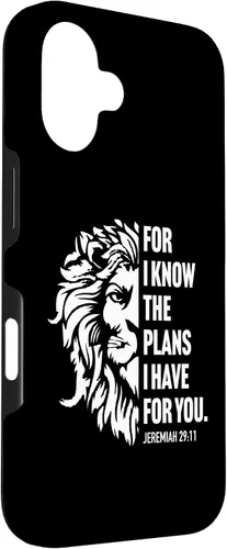 Vista 3 de Jeremiah 29:11 Christian Bible Verse Lion Graphic Case for iPhone 16