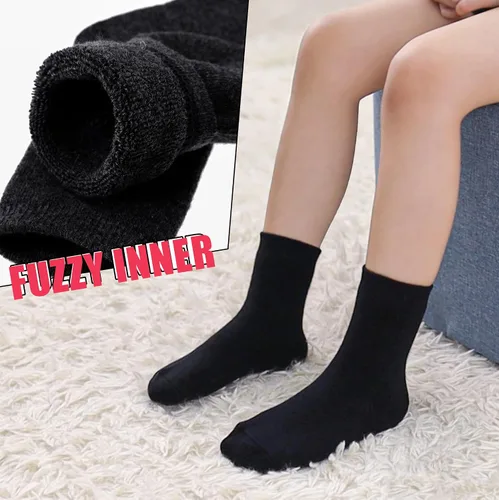 Vista 2 de MQELONG Calcetines de lana para niños y niñas, de invierno, de lana cálida, para senderismo, botas gruesas, calcetines acogedores, 6 pares