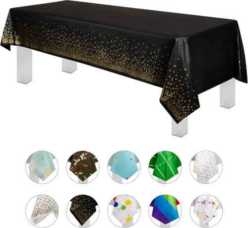 Vista 7 de Grandipity Mantel de plástico desechable de calidad prémium para fiestas con temática de globos de cumpleaños, 1 paquete, 54 x 108 pulgadas, mantel