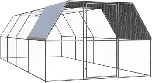 Vista 16 de Jaula de metal para gallineros al aire libre, jaula de pollo para aves de corral, corralito de corral, corralito de ejercicio, perrera con cubierta