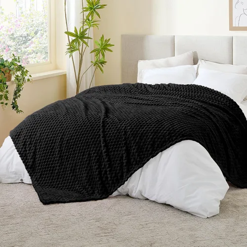 Vista 66 de BEDELITE Manta de forro polar para sofá y cama, manta decorativa de jacquard 3D de almendra, súper suave y acogedora, manta mullida cálida adecuada
