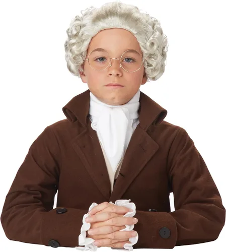 Vista 3 de Peluca infantil de hombre colonial