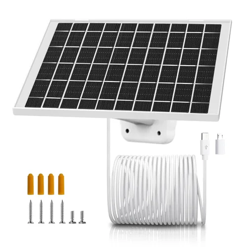 Vista 5 de Paquete de 3 Cargadores de Cámara de Panel Solar Compatible con Eufycam 3/3C s300/2,2 Pro, 2C, 2C Pro, c210, s330, s340, e340, E, Eufy E20