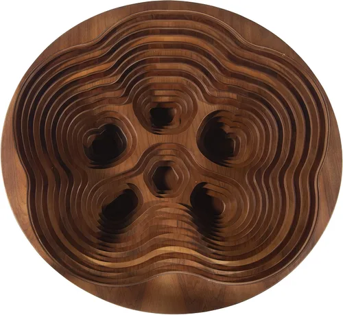 Vista 6 de by Papella Design, Mesas de centro de nogal natural Veener para sala de estar, mesa rústica, mesa de centro para sala, mesa central, mesa