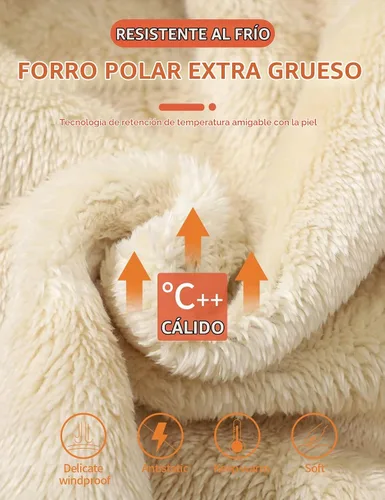 Vista 5 de Gihuo - Sudadera con capucha y cremallera para mujer, forro de Sherpa, chaqueta de invierno con forro polar cómoda Verde Armada (ArmyGreen)