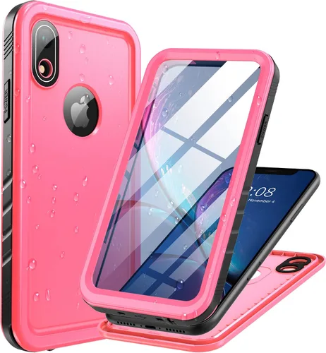 Vista 48 de Cozycase TOP - Funda impermeable militar IP68 para iPhone XR, resistente 360 a prueba de golpes, cuerpo completo, con protector de cámara