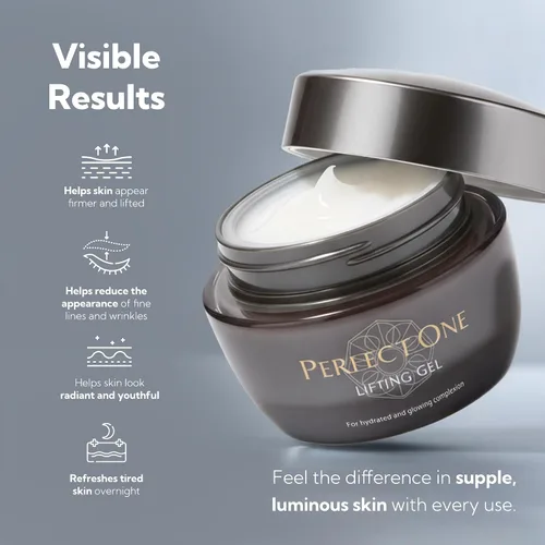 Vista 4 de PERFECT ONE Gel Lifting – Hidratante facial todo en uno y suero antienvejecimiento – Con colágeno, niacinamida, retinol, VC y ácido hialurónico
