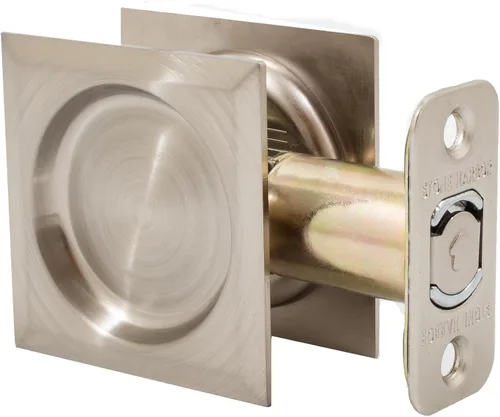 Vista 6 de Stone Harbor Hardware Cerradura de puerta de bolsillo cuadrada contemporánea, función de paso, fondo de 2-3/8", negro mate