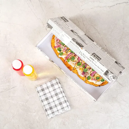 Vista 29 de Restaurantware - Cajas para pizza, 50 unidades, 14 x 7 x 1.5 pulgadas, embalaje de papel de cartón corrugado con bloqueo de pestañas, resistente a