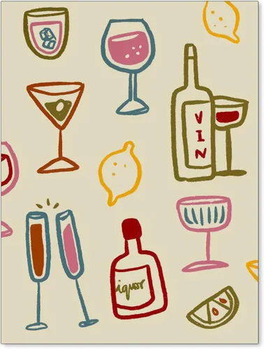 Vista 40 de MWZUPQ Póster de cóctel colorido de moda, retro, lindas copas de vino, lienzo, arte de pared, llena tu taza, pinturas impresiones de bares, cocina