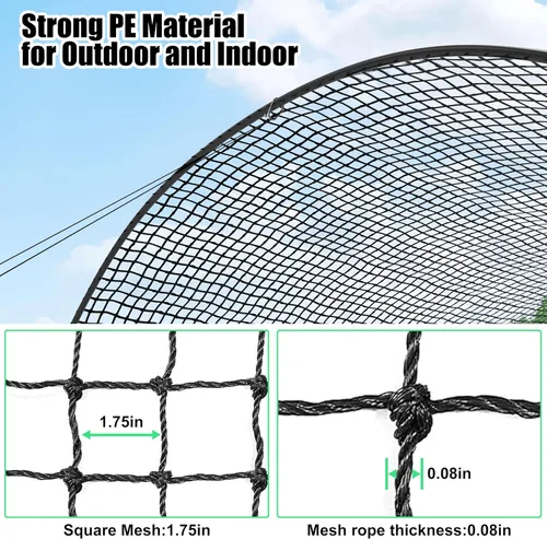 Vista 8 de Portable Baseball Batting Cage Net with Sturdy Steel Frame, 20FT/ 30X12X8FT Batting Cages for Backyard Baseball Training Equipment with Carry Bag