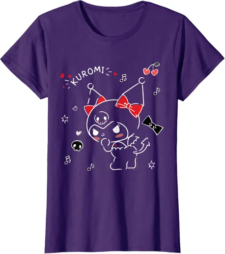 Vista 10 de Kuromi Camiseta Mischievous Tee Shirt Negro