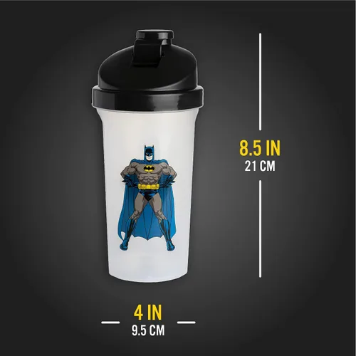 Vista 4 de Paladone Batman Protein Shaker - Botella mezcladora de 23 onzas, con licencia oficial de DC Comics
