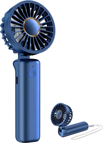 Vista 10 de FrSara Mini ventilador portátil de mano, pequeño ventilador personal recargable, artículos esenciales de viaje de verano con 6 velocidades, 3000