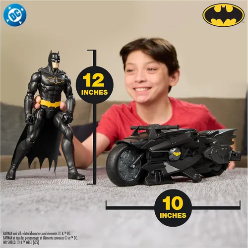 Vista 5 de DC Comics, Batman Stealth - Batcycle de control remoto con figura de acción