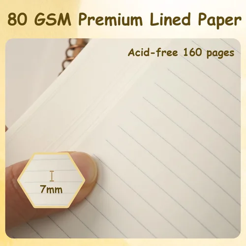 Vista 3 de Urby Cuaderno para zurdos con rayas universitarias, tapa dura, 8.5 x 5.7 pulgadas Papel premium, 160 páginas, 1 tema, regalo ideal para zurdos