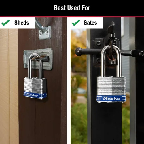 Vista 3 de Master Lock 3DLF- Candado de argolla larga, con 1-1/2 pulgadas. Argolla