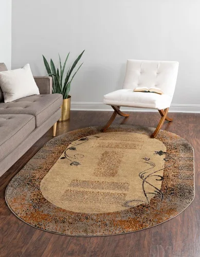 Vista 11 de Unique Loom Barista Collection - Alfombra Excelsa (octágono de 6 pies 1 pulgada, beige/marrón)