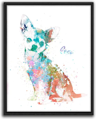 Vista 25 de Personal-Prints Regalo de arte personalizado para pared de perro, impresión artística moderna personalizada única de estilo acuarela La raza