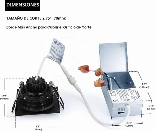 Vista 5 de POPANU Paquete de 6 luces empotrables LED cardán de 3 pulgadas, downlight Negro