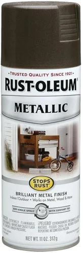 Vista 15 de Rust-Oleum 7274830 Pintura en aerosol metálica que detiene la oxidación, 11 oz, latón antiguo