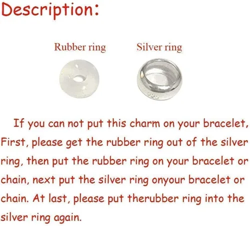Vista 3 de ARTCHARM Tope de goma de oro rosa con cuentas espaciadoras de plata de ley 925 para pulseras de dijes