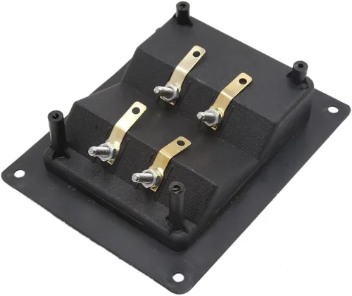 Vista 3 de uxcell Tablero terminal formado cuadrado negro del conector del poste 4 del altavoz de audio del coche