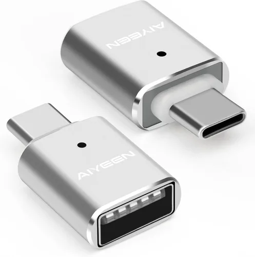 Vista 9 de Adaptador USB C a USB (paquete de 2), USB C macho a USB 3.0 hembra adaptador OTG convertidor compatible con MacBook Pro 2019/2018/2017, MacBook Air