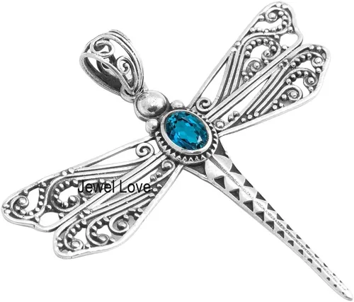 Vista 32 de Collar de plata de ley 925 para mujer, collar con colgante de piedras preciosas auténticas, collar con colgante hipoalergénico para regalo