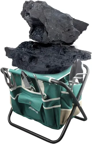 Vista 6 de Juego de herramientas de jardín, kit de herramientas de regalo de jardinería resistente, incluye taburete plegable con bolsa de herramientas, 5