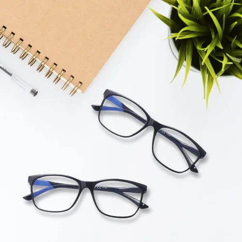 Vista 6 de COJWIS Progressive Multifocus Reading Glasses Blue Light Blocking,Spring Hinge Readers for Women Men