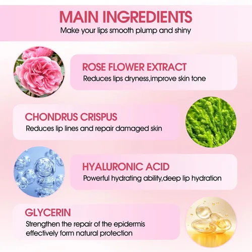 Vista 5 de 30 mascarillas hidratantes para labios con cristales de colágeno, antienvejecimiento y antiagrietamiento, reducen las arrugas de los labios